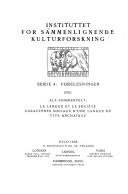 La Langue et la societe. Caracteres sociaux d'une langue de type archaique - by A. Sommerfelt - 1938