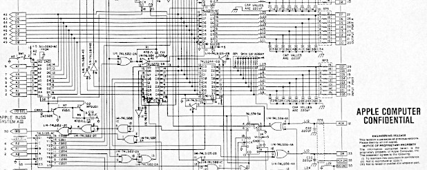 Apple parallel printer schematics, 1981